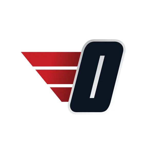 O brief logo met vleugel — Stockvector