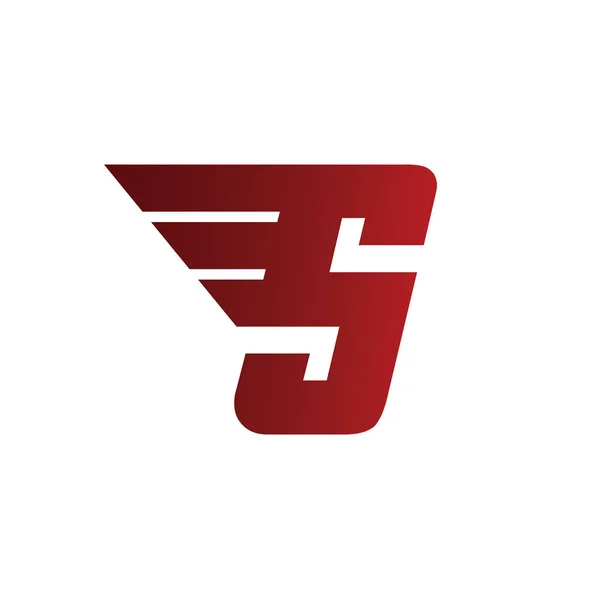 S brief logo met vleugel — Stockvector