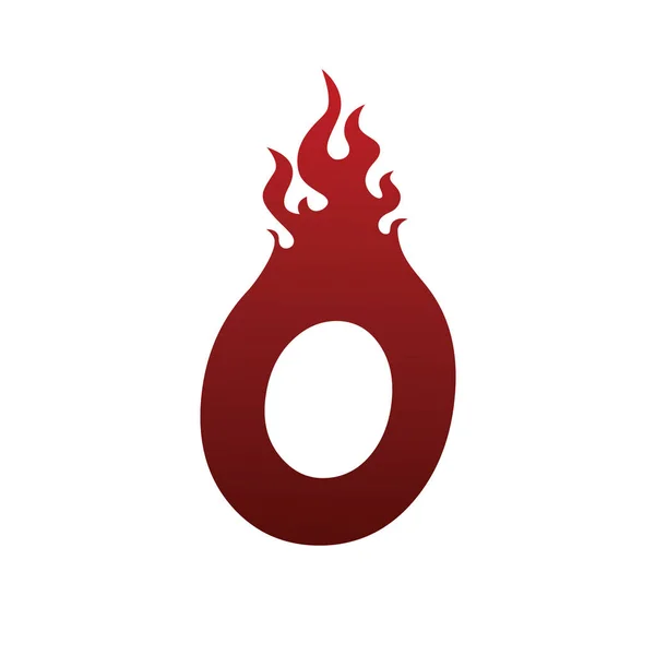 Vuur branden O brief logo — Stockvector