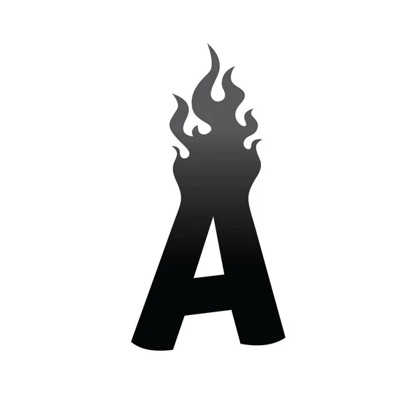 火を燃やす文字ロゴ — ストックベクタ