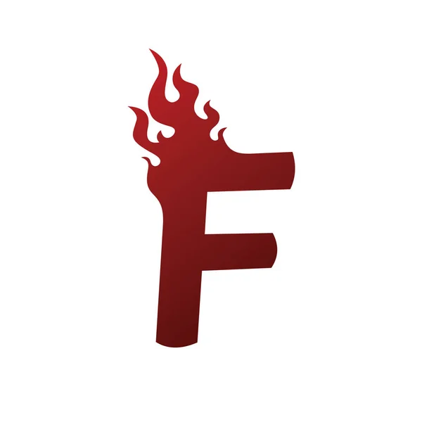 Fogo queimar logotipo letra F — Vetor de Stock