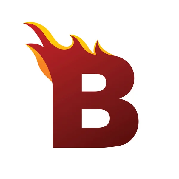 Vuur branden B brief logo — Stockvector