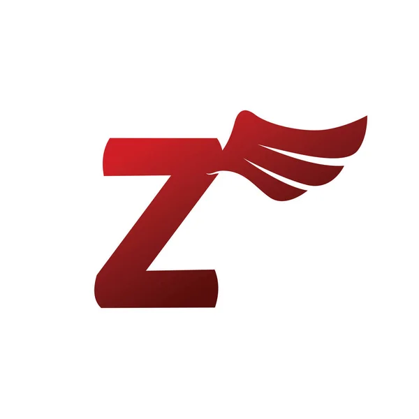Z letter logo with wing — Stock Vector
