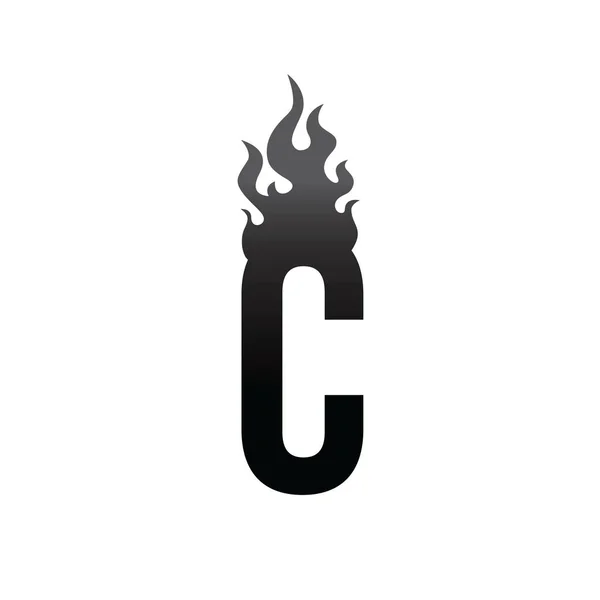 Feuer brennen c Buchstabe logo — Stockvektor