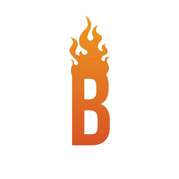 Fuego quemadura letra B logotipo — Archivo Imágenes Vectoriales