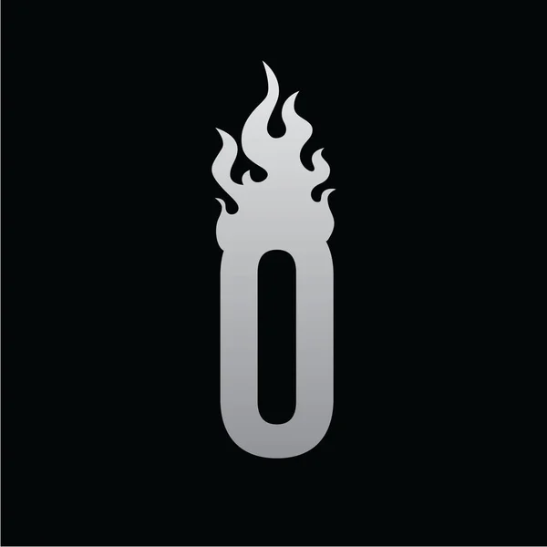 火災燃焼 O 文字ロゴ — ストックベクタ