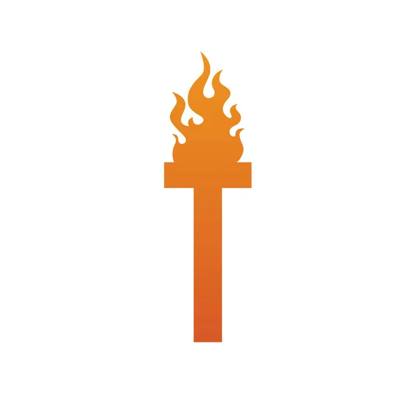 Fuego quemar T letra logo — Archivo Imágenes Vectoriales