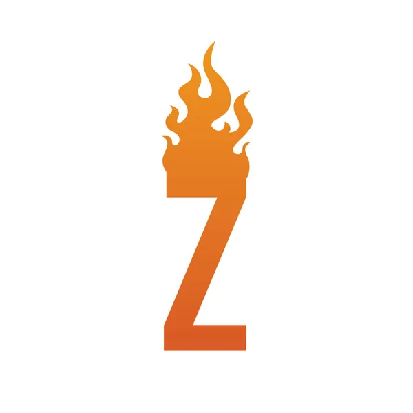 Fire burn Z letter logo — Stock Vector