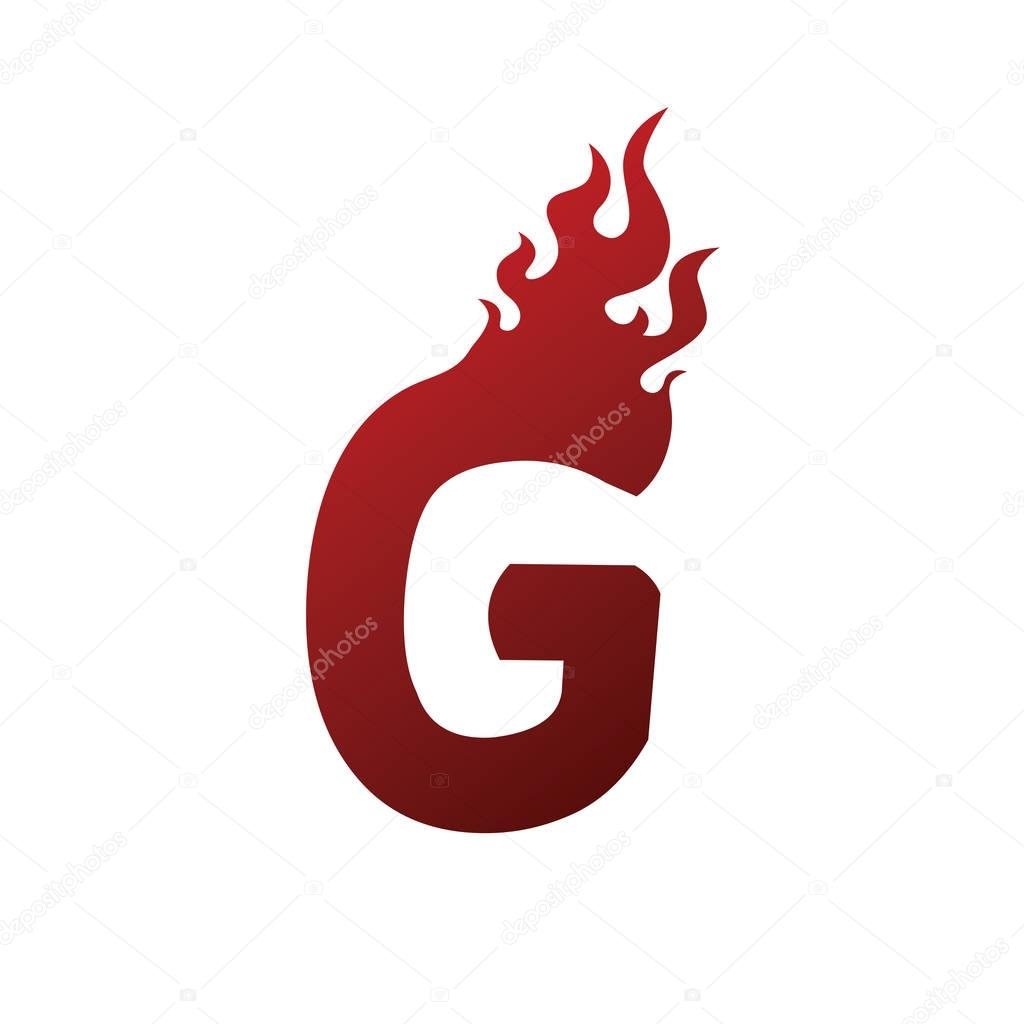 fire burn G letter logo 