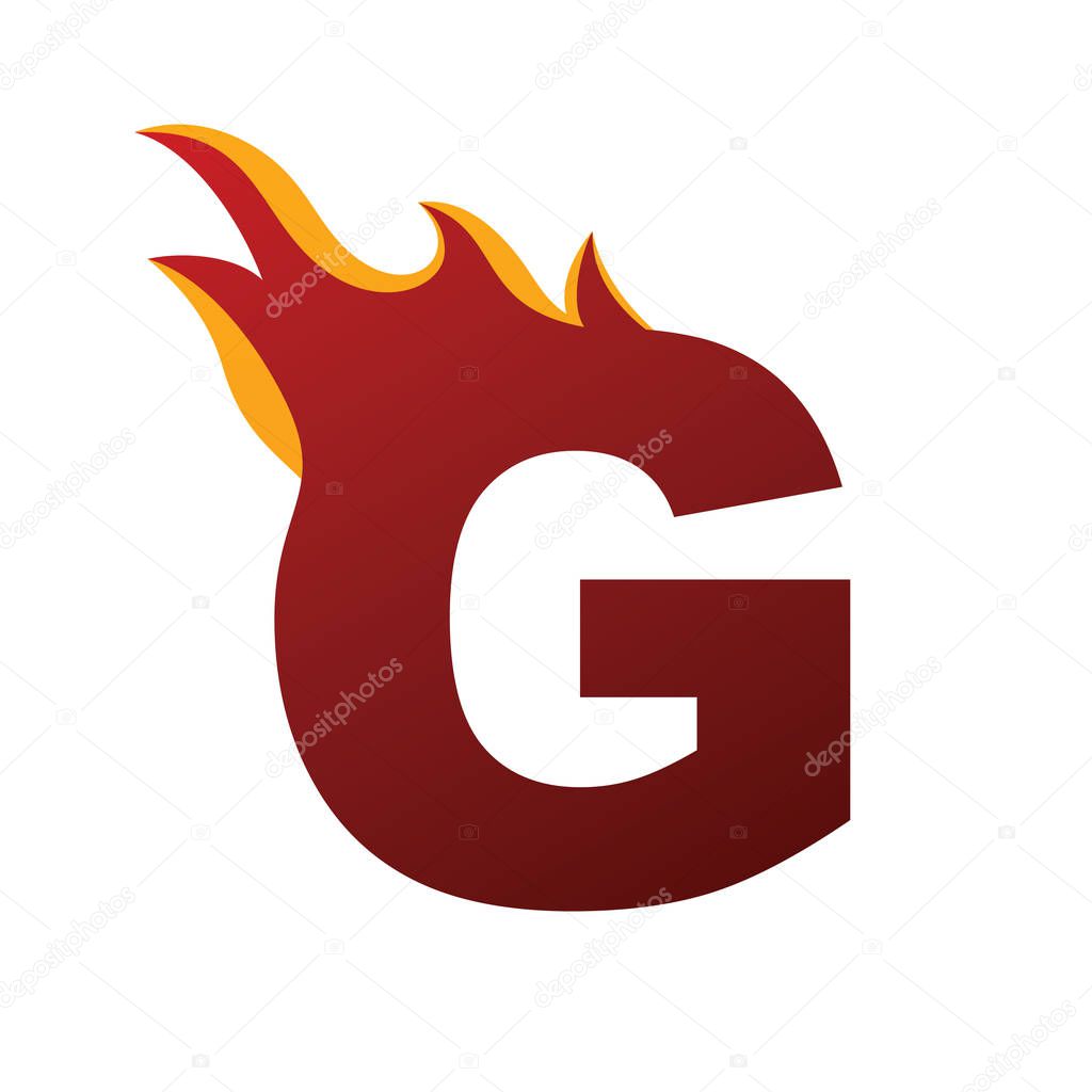 fire burn G letter logo 