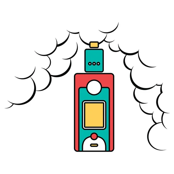Vaporisateur électrique avec nuage vape — Image vectorielle