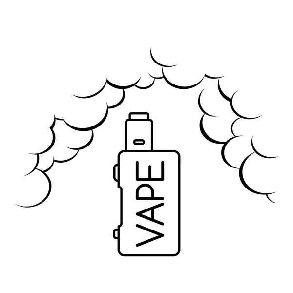 Elektrický odpařovač s vape cloud — Stockový vektor