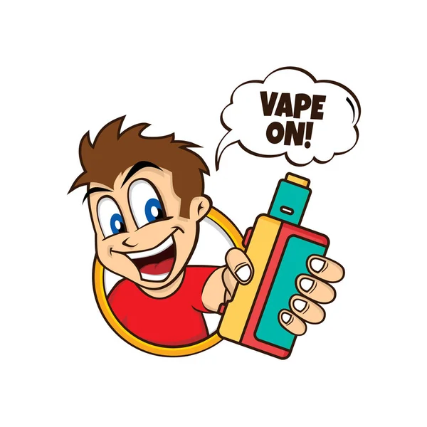 Hombre con vapor mirando fuera de círculo — Vector de stock