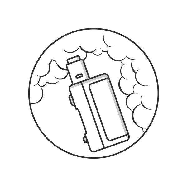 Vaporisateur avec nuages de vape — Image vectorielle