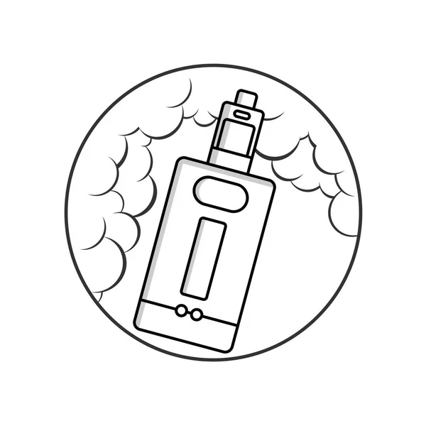 Vaporisateur avec nuages de vape — Image vectorielle