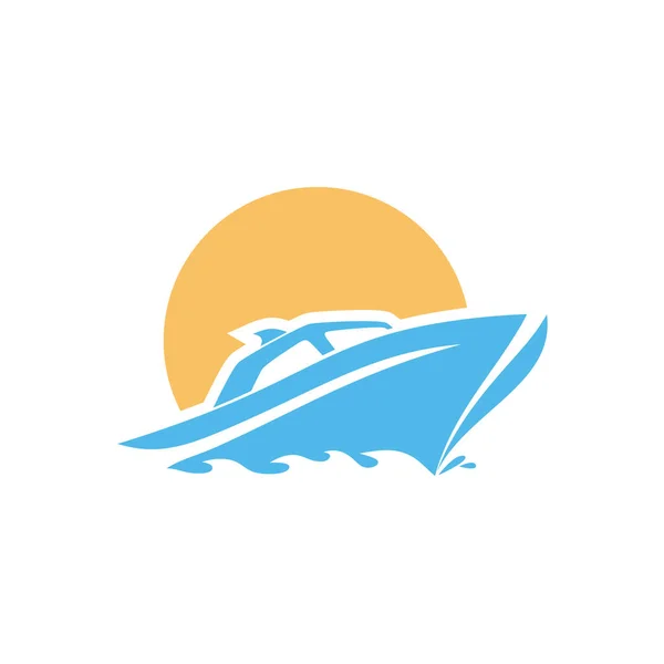 Yacht barca logo modello — Vettoriale Stock