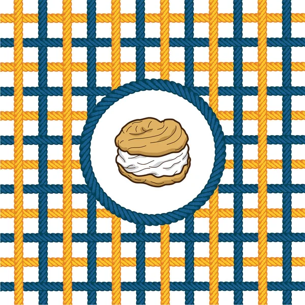 Crema puffs ilustración — Vector de stock