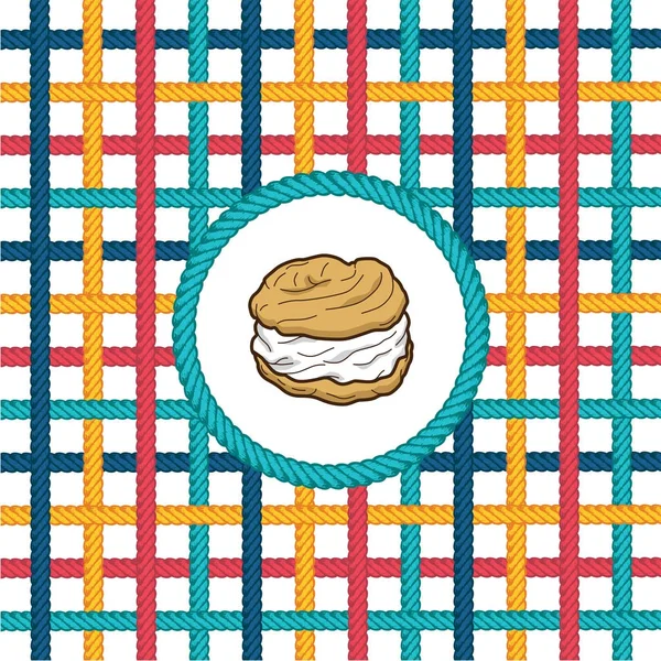 Crema puffs ilustración — Vector de stock