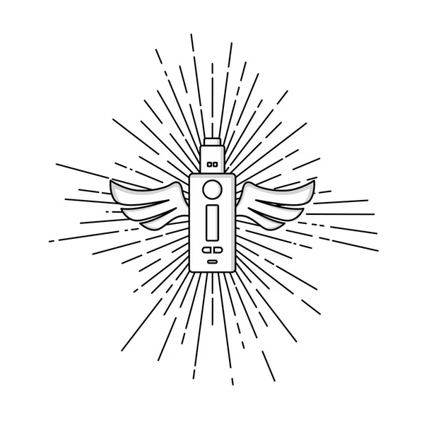 カラー電子ポータブル気化器ロゴ — ストックベクタ