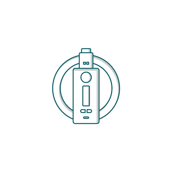 Cor logotipo vaporizador portátil eletrônico — Vetor de Stock