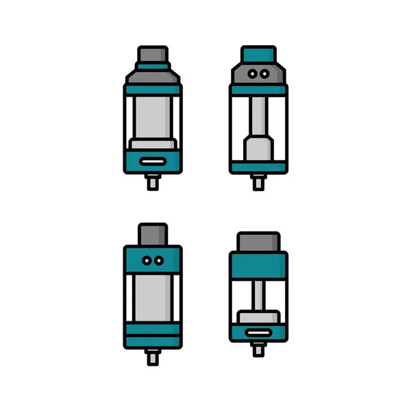 Conjunto de vaporizadores electrónicos portátiles logos — Vector de stock