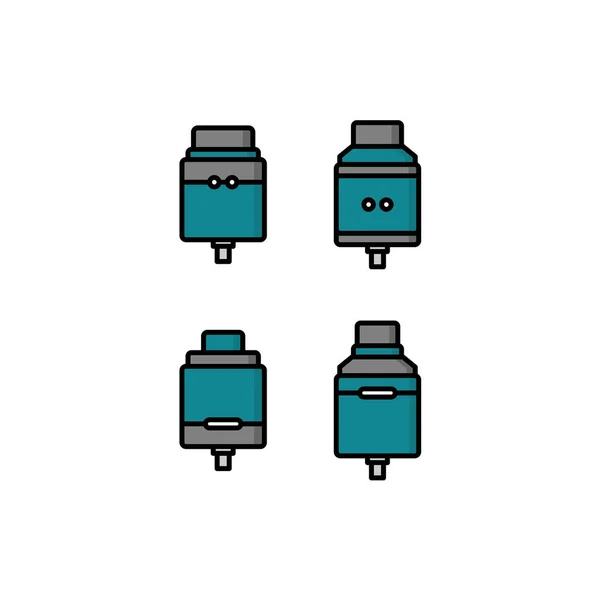 Készlet-ból elektronikus hordozható párologtató logók — Stock Vector