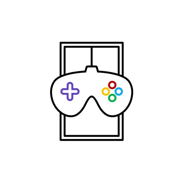 Joystick icono de la consola de juegos — Vector de stock