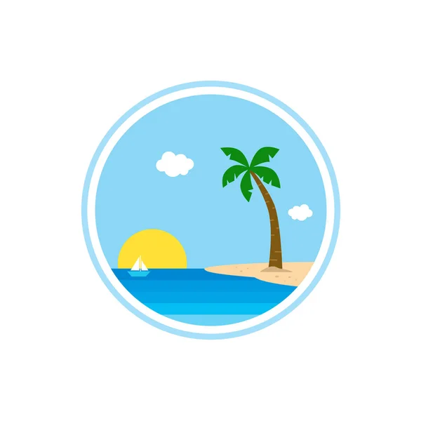 Playa junto al mar — Vector de stock