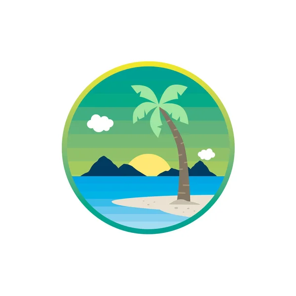 Playa junto al mar — Vector de stock