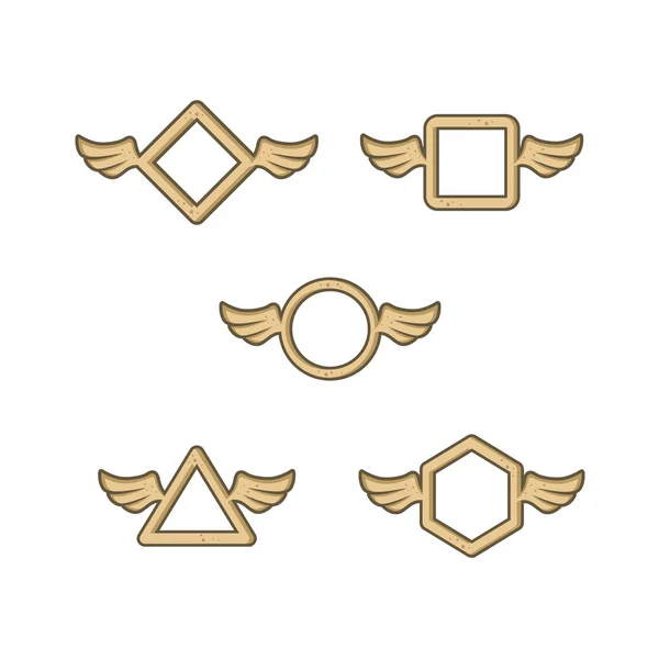 Logo aviateur avec ailes — Image vectorielle