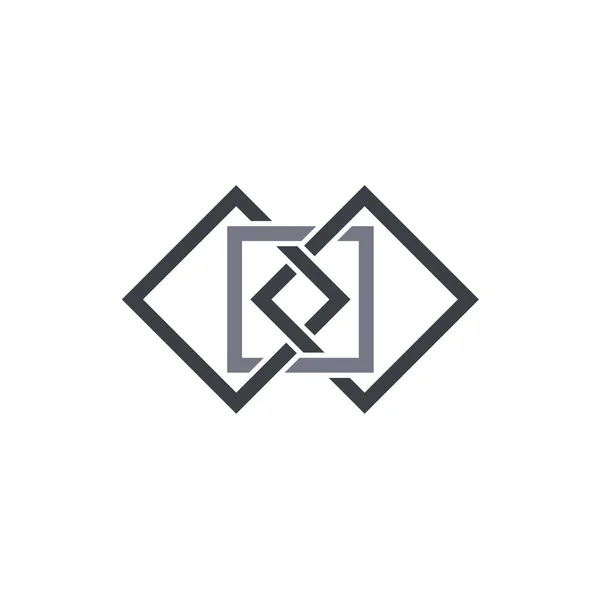 白い背景の上の正方形の幾何学的なアイコン — ストックベクタ