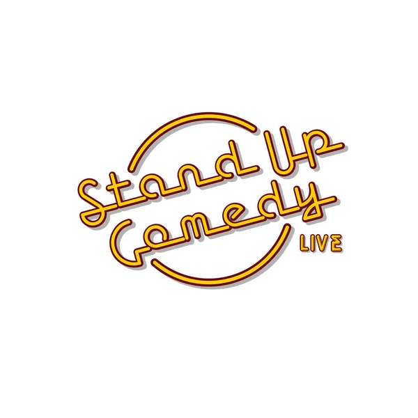 Stand Comedy Heldere Logo Witte Achtergrond — Stockvector