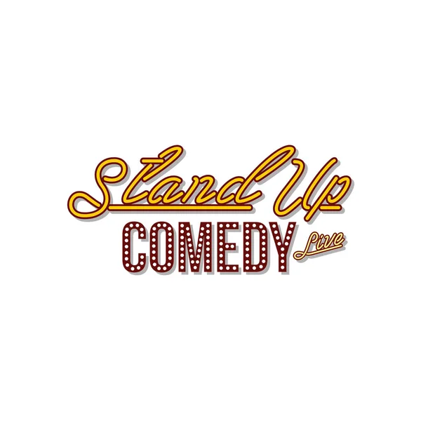 Stand Comedy Heldere Logo Witte Achtergrond — Stockvector