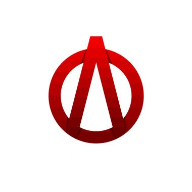 Beyaz izole kırmızı soyut logo