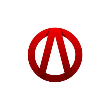 Beyaz izole kırmızı soyut logo
