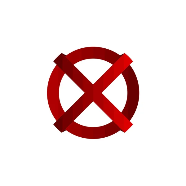 Beyaz Izole Kırmızı Soyut Logo — Stok Vektör