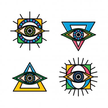 gözleri Icons set, vektör çizim 