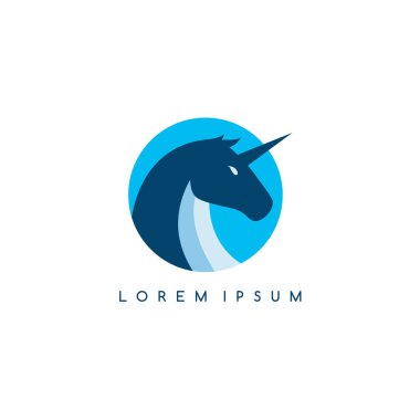 Pegasus Logo şablonu, vektör çizim 