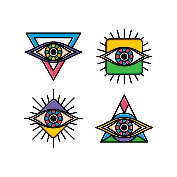 Eyes Icons Set Vector Illustration — Stock Vector