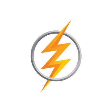 Turuncu thunder cıvata işareti logosunu görmeniz gerekir. vektör çizim