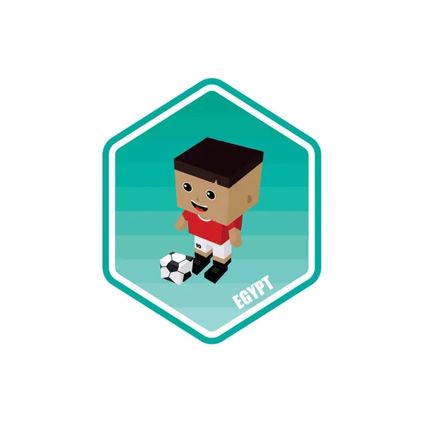 Fotbalový Motiv Hráč Charakter Egypt Vektorové Ilustrace — Stockový vektor