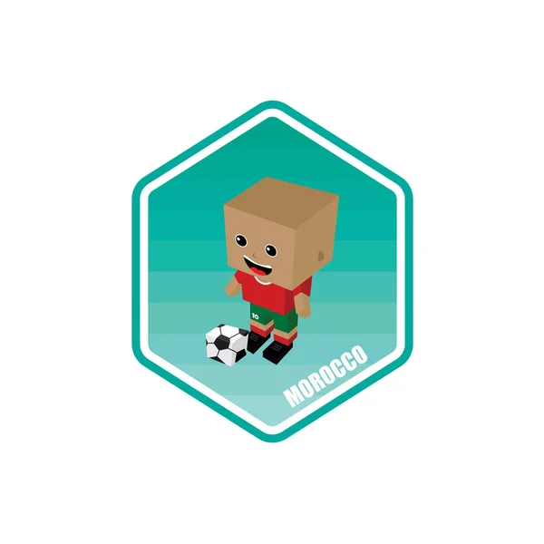 Soccer Theme Player Character Morocco Vector Illustration — Stock Vector