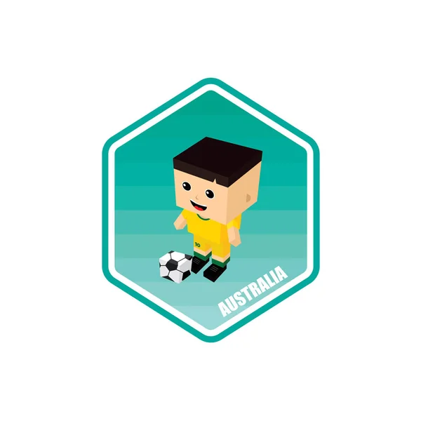 Tema Futebol Personagem Jogador Austrália Ilustração Vetorial — Vetor de Stock