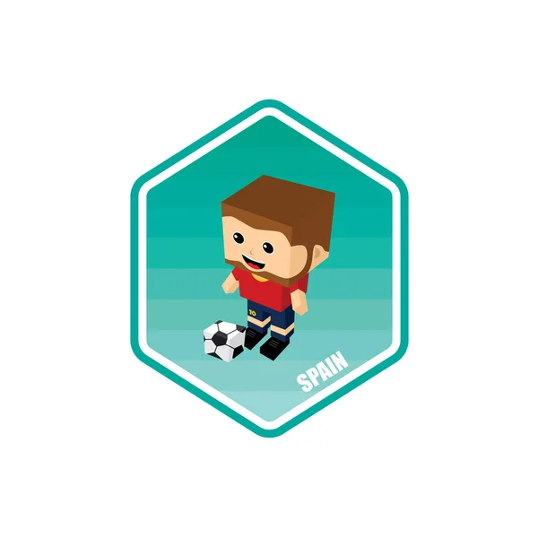 Soccer Theme Player Character Spain Vector Illustration — Stock Vector