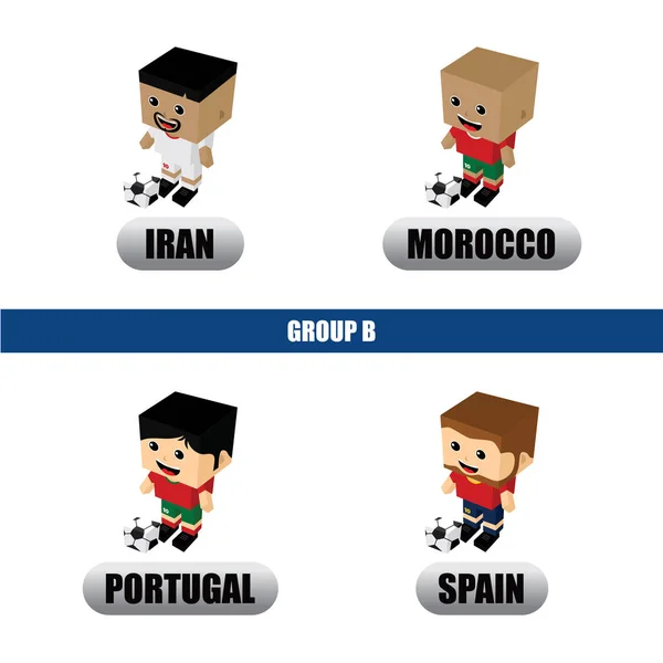 Grupa Zespołu Turniej Piłki Nożnej Ilustracji Wektorowych — Wektor stockowy