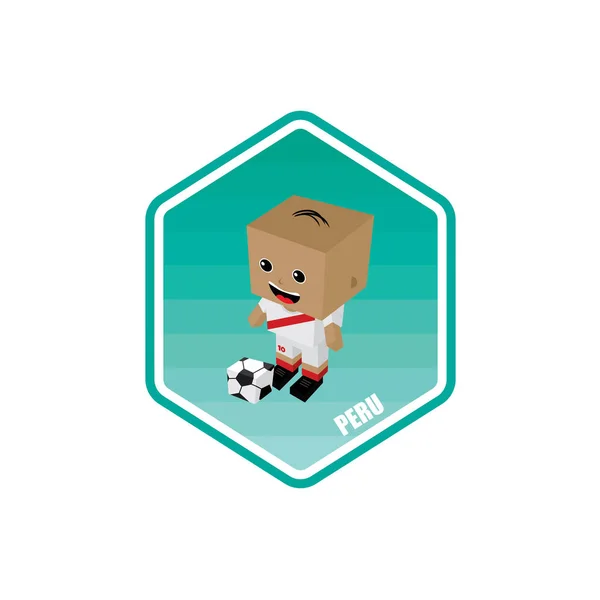 Fútbol Tema Personaje Del Jugador Perú Vector Ilustración — Archivo Imágenes Vectoriales