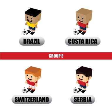 Grup takım futbol turnuvası, vektör çizim