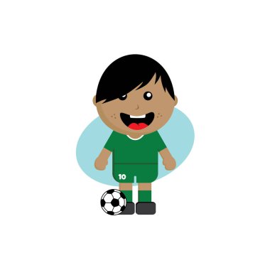 futbol takımı Dünya Şampiyonası. Oyuncu karakter. Vektör çizim