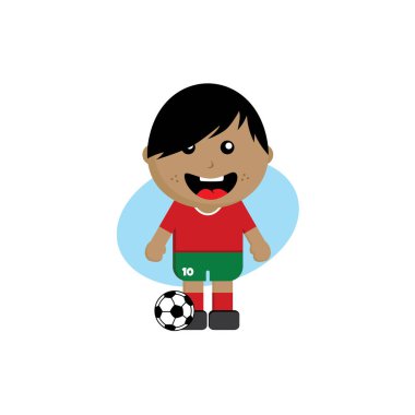 futbol takımı Dünya Şampiyonası. Oyuncu karakter. Vektör çizim