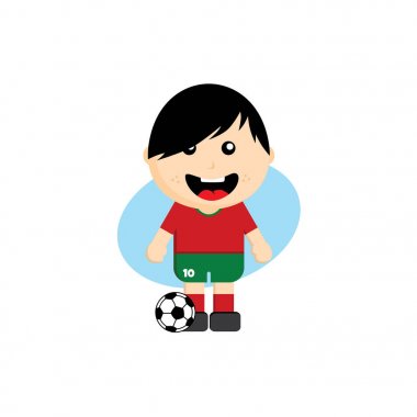 futbol takımı Dünya Şampiyonası. Oyuncu karakter. Vektör çizim